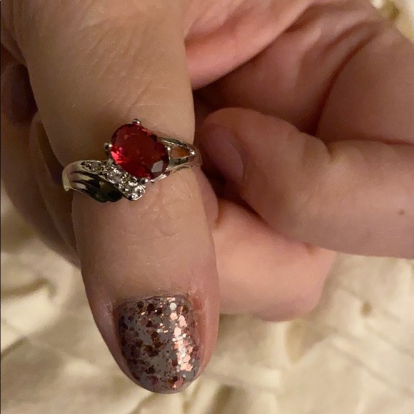Red Ruby inspired Costume Jewelry Ring - Picture 2 of 7